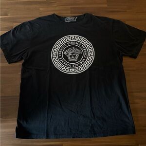 Versace Black Tee with Iconic Medusa Logo